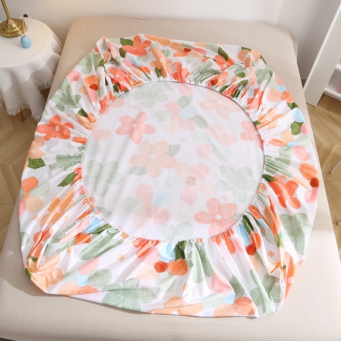 91家纺网 家纺一手货源 找家纺 晶缦2022全棉12868全棉印花套件萌新系列-单床笠七色花