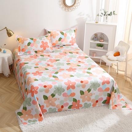 91家纺网 家纺一手货源 找家纺 晶缦 2022新款全棉12868全棉印花套件萌新系列单床单 七色花