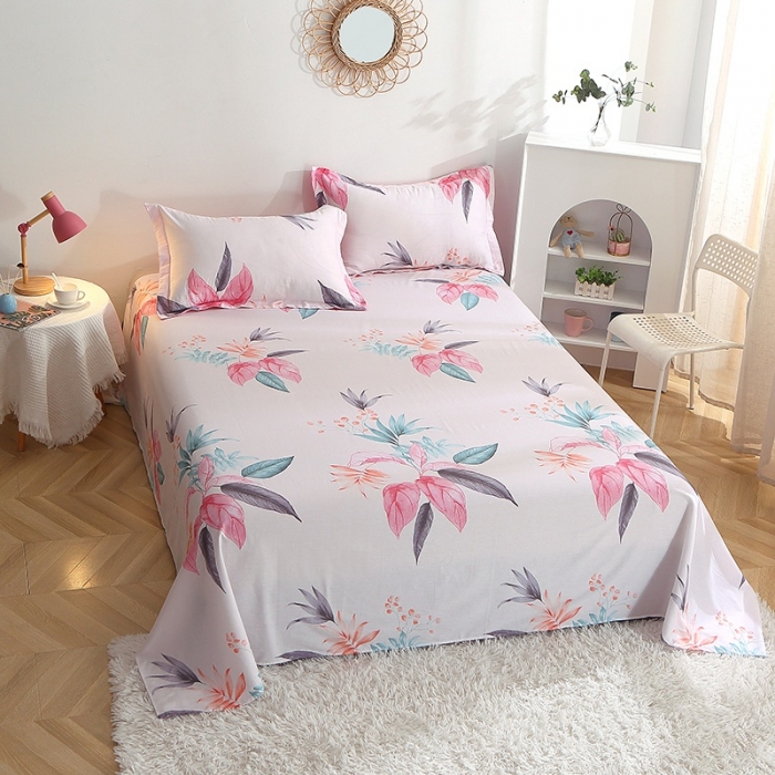 91家纺网 家纺一手货源 找家纺 晶缦 2022新款全棉12868全棉印花套件萌新系列单床单 红唇