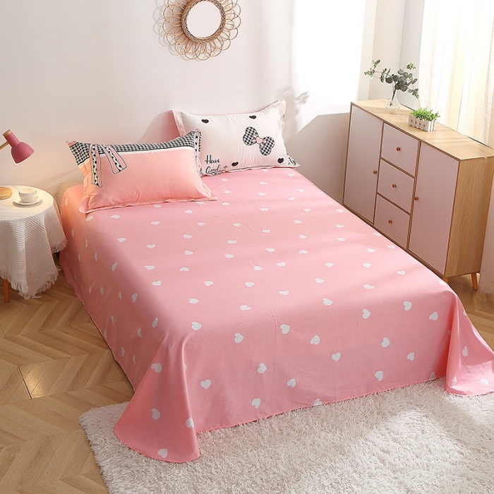 91家纺网 家纺一手货源 找家纺 晶缦 2022新款全棉12868全棉印花套件萌新系列单床单 蝴蝶结