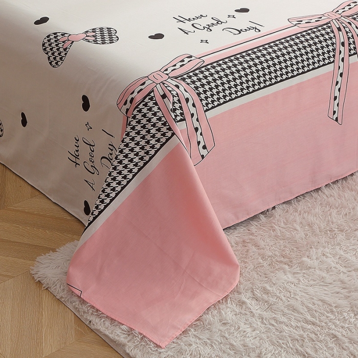 91家纺网 家纺一手货源 找家纺 晶缦 2022新款全棉12868全棉印花套件萌新系列单床单 蝴蝶结