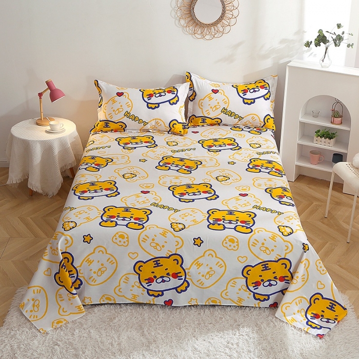 91家纺网 家纺一手货源 找家纺 晶缦 2022新款全棉12868全棉印花套件萌新系列单床单 欢乐虎