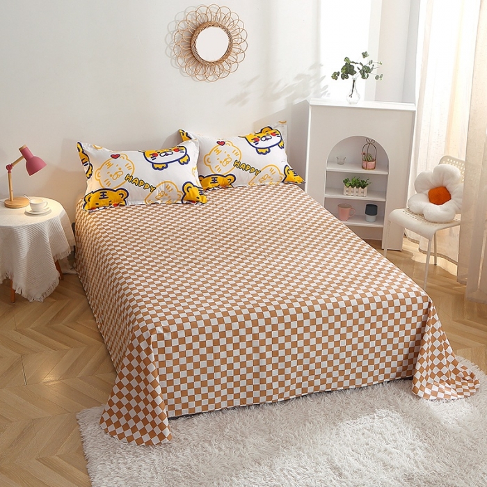 91家纺网 家纺一手货源 找家纺 晶缦 2022新款全棉12868全棉印花套件萌新系列单床单 欢乐虎