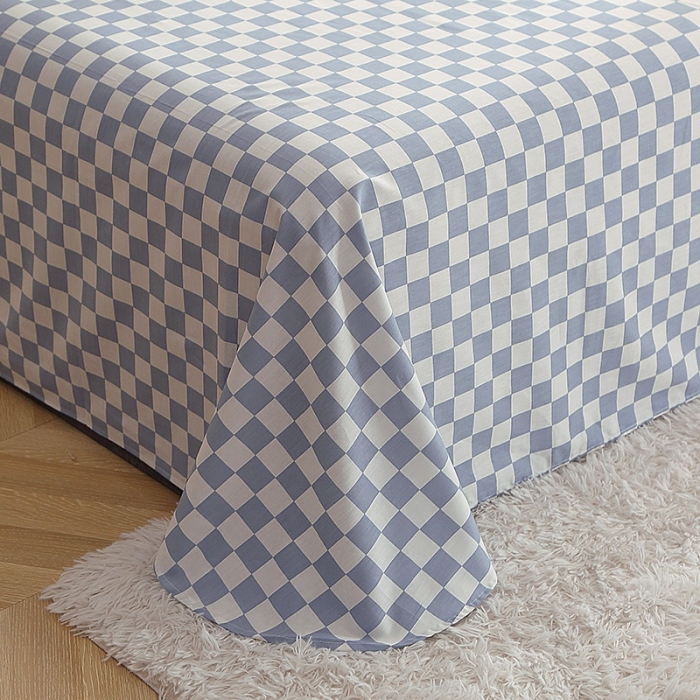 91家纺网 家纺一手货源 找家纺 晶缦 2022新款全棉12868全棉印花套件萌新系列单床单 蓝恋花