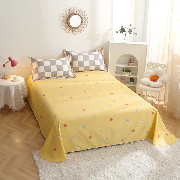 91家纺网 家纺一手货源 找家纺 晶缦 2022新款全棉12868全棉印花套件萌新系列单床单路易威灰