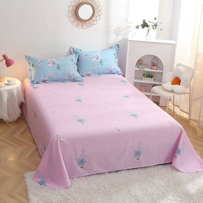 91家纺网 家纺一手货源 找家纺 晶缦 2022新款全棉12868全棉印花套件萌新系列单床单 莫里蓝