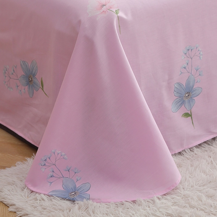 91家纺网 家纺一手货源 找家纺 晶缦 2022新款全棉12868全棉印花套件萌新系列单床单 莫里蓝