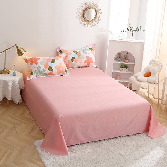 91家纺网 家纺一手货源 找家纺 晶缦 2022新款全棉12868全棉印花套件萌新系列单床单 七色花