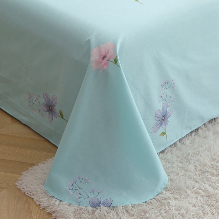 91家纺网 家纺一手货源 找家纺 晶缦 2022新款全棉12868全棉印花套件萌新系列单床单莎莉杏色