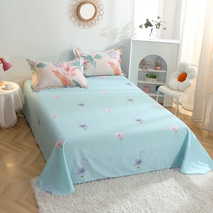 91家纺网 家纺一手货源 找家纺 晶缦 2022新款全棉12868全棉印花套件萌新系列单床单莎莉杏色