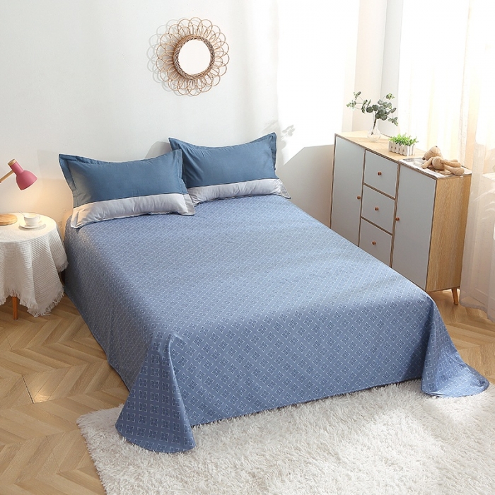 91家纺网 家纺一手货源 找家纺 晶缦 2022新款全棉12868全棉印花套件萌新系列单床单绅度湖绿