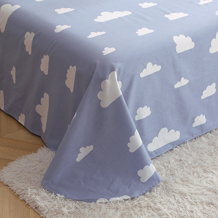 91家纺网 家纺一手货源 找家纺 晶缦 2022新款全棉12868全棉印花套件萌新系列单床单天空之境