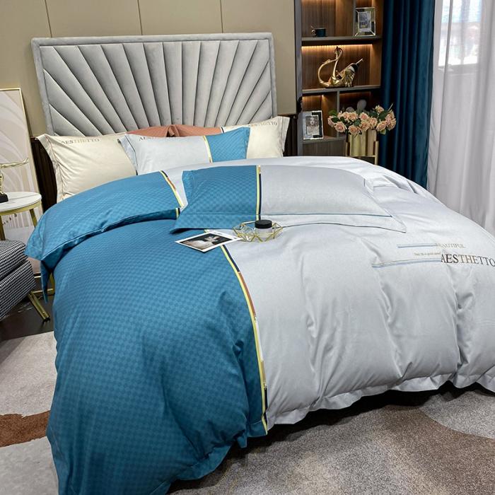 91家纺网 家纺一手货源 找家纺 2022全棉磨毛高定刺绣四件套_绅调系列