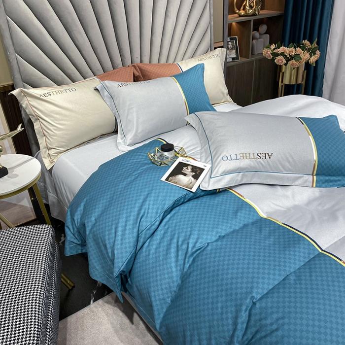 91家纺网 家纺一手货源 找家纺 2022全棉磨毛高定刺绣四件套_绅调系列