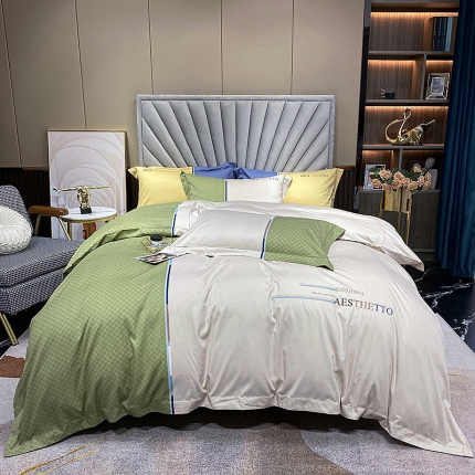 91家纺网 家纺一手货源 找家纺 2022全棉磨毛高定刺绣四件套_绅调系列