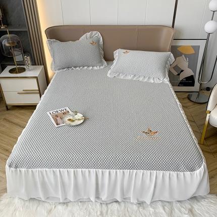 91家纺网 家纺一手货源 找家纺 澳洲羽 2024新款冰豆墩凉感床裙凉席 冰豆墩-灰