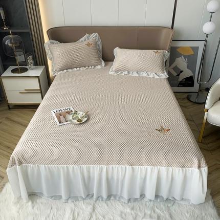 91家纺网 家纺一手货源 找家纺 （总）澳洲羽 2024新款冰豆墩凉感床裙凉席