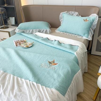 澳洲羽 2024新款冰豆墩凉感床裙凉席 冰豆墩-绿