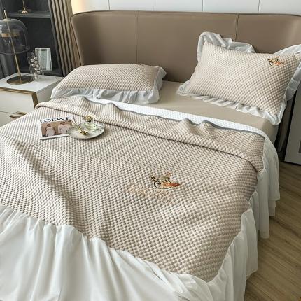 澳洲羽 2024新款冰豆墩凉感床裙凉席 冰豆墩-浅咖