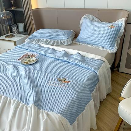 澳洲羽 2024新款冰豆墩凉感床裙凉席 冰豆墩-天蓝