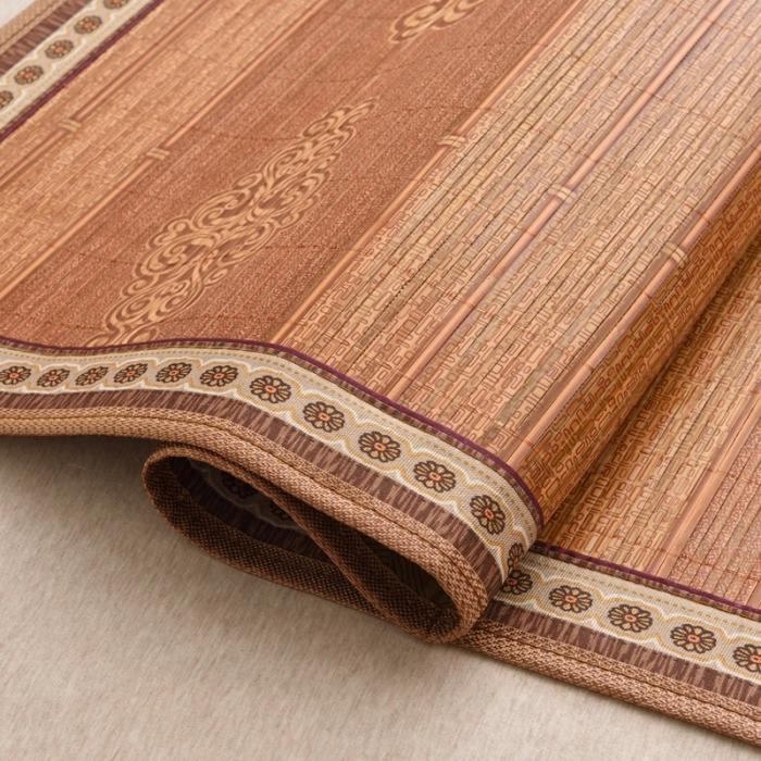 91家纺网 家纺一手货源 找家纺 2024新款双面竹席冰丝席竹凉席学生宿舍席子凉席  幸福结