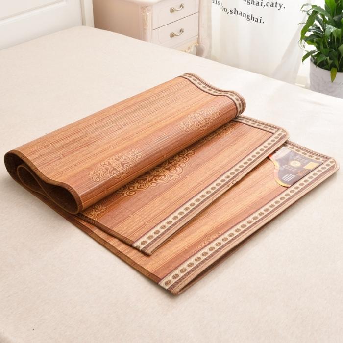 91家纺网 家纺一手货源 找家纺 2024新款双面竹席冰丝席竹凉席学生宿舍席子凉席  幸福结