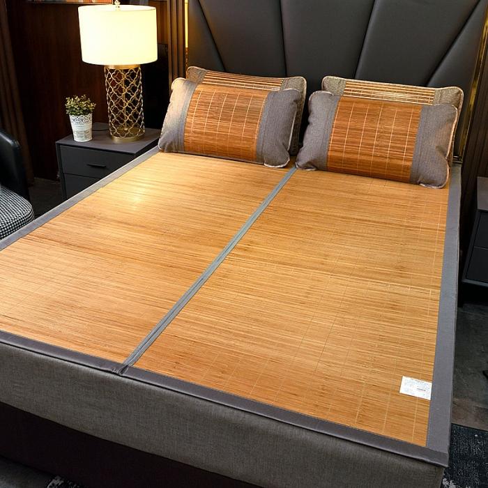 91家纺网 家纺一手货源 找家纺 2024新款双面竹席冰丝席竹凉席学生宿舍席子凉席 素格碳化