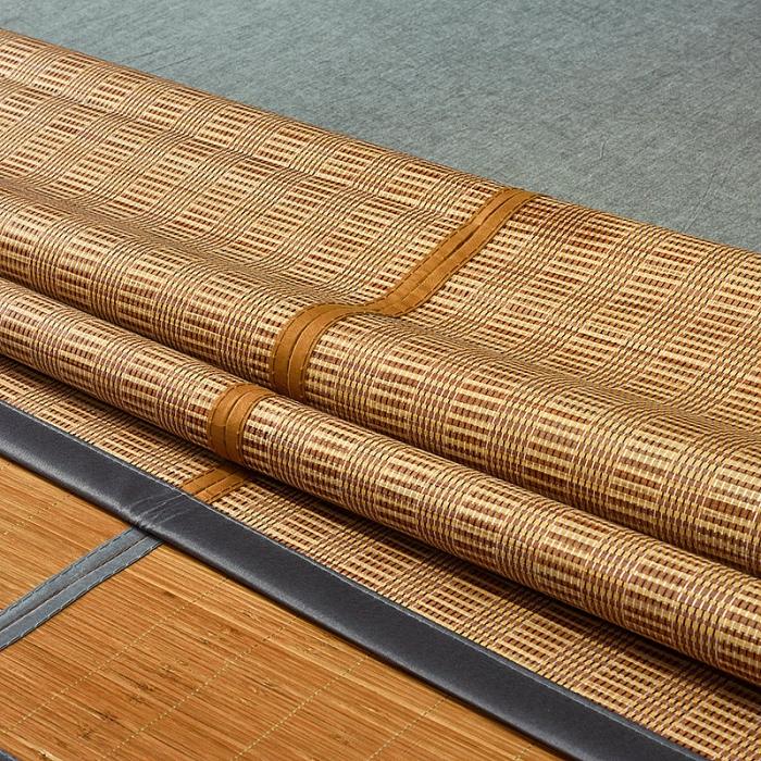 91家纺网 家纺一手货源 找家纺 2024新款双面竹席冰丝席竹凉席学生宿舍席子凉席 素格碳化