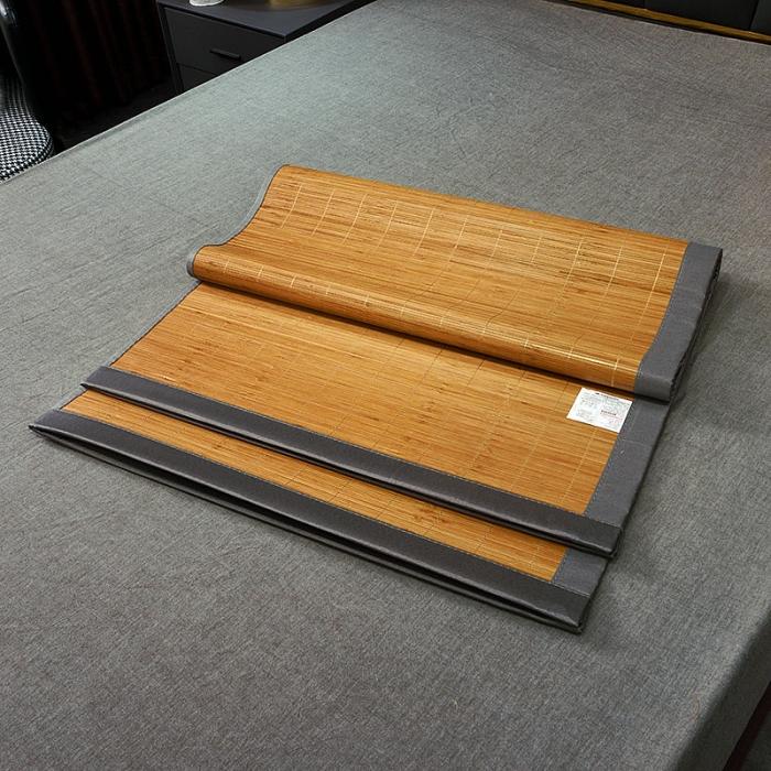 91家纺网 家纺一手货源 找家纺 2024新款双面竹席冰丝席竹凉席学生宿舍席子凉席 素格碳化