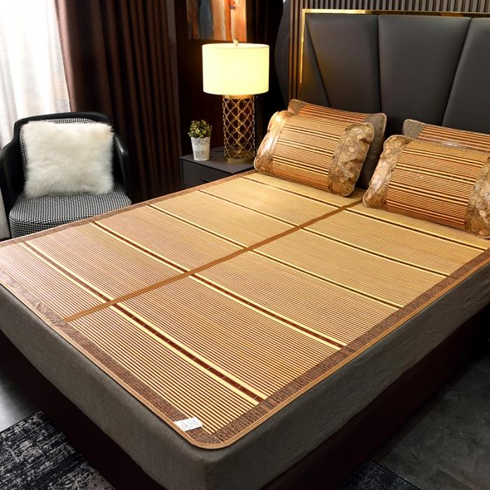 91家纺网 家纺一手货源 找家纺 2024新款双面竹席冰丝席竹凉席学生宿舍席子凉席 金彩人生