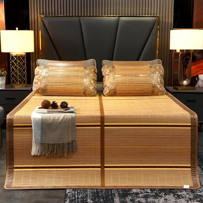 91家纺网 家纺一手货源 找家纺 2024新款双面竹席冰丝席竹凉席学生宿舍席子凉席 金彩人生