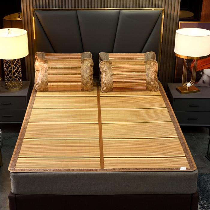 91家纺网 家纺一手货源 找家纺 2024新款双面竹席冰丝席竹凉席学生宿舍席子凉席 金彩人生