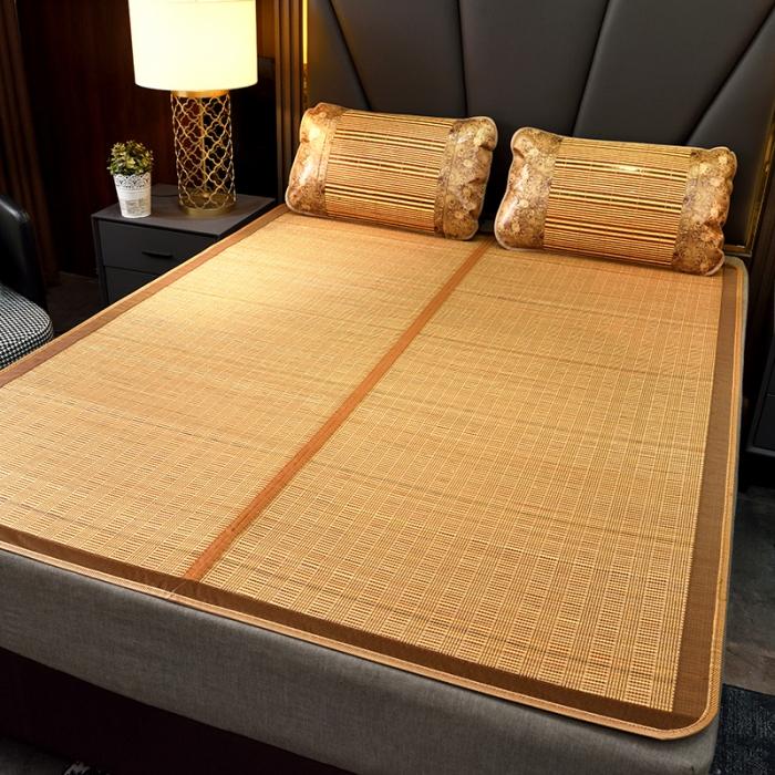 91家纺网 家纺一手货源 找家纺 2024新款双面竹席冰丝席竹凉席学生宿舍席子凉席 金彩人生