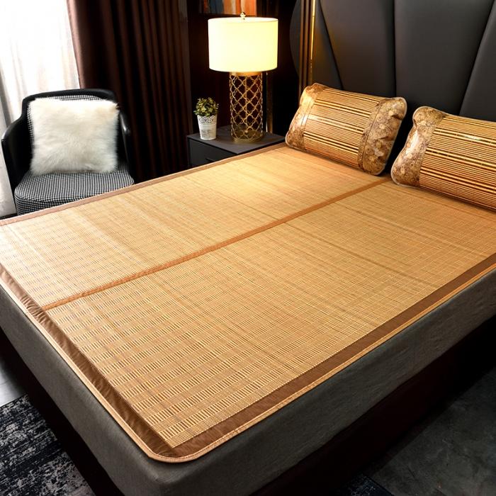 91家纺网 家纺一手货源 找家纺 2024新款双面竹席冰丝席竹凉席学生宿舍席子凉席 金彩人生