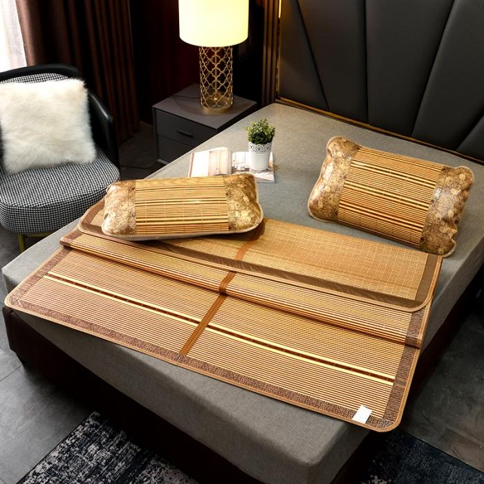 91家纺网 家纺一手货源 找家纺 2024新款双面竹席冰丝席竹凉席学生宿舍席子凉席 金彩人生