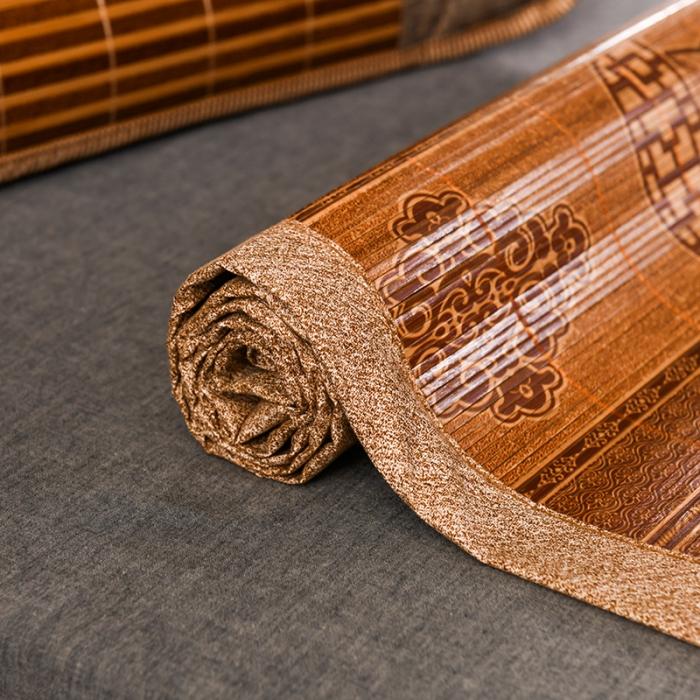 91家纺网 家纺一手货源 找家纺 2024新款双面印花竹席冰丝席竹凉席学生宿舍席子凉席