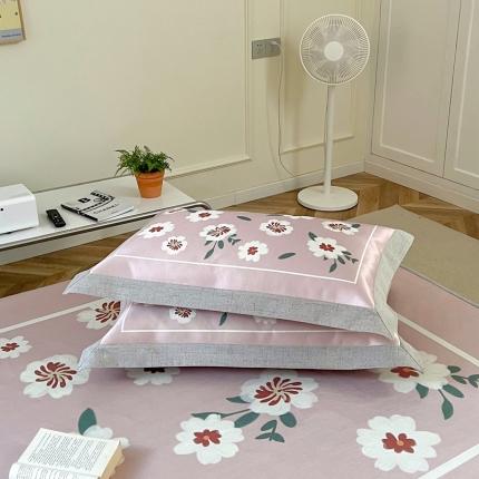 91家纺网 家纺一手货源 找家纺 本希 2022高端数码印花水洗冰丝席床笠款-法式简约花韵