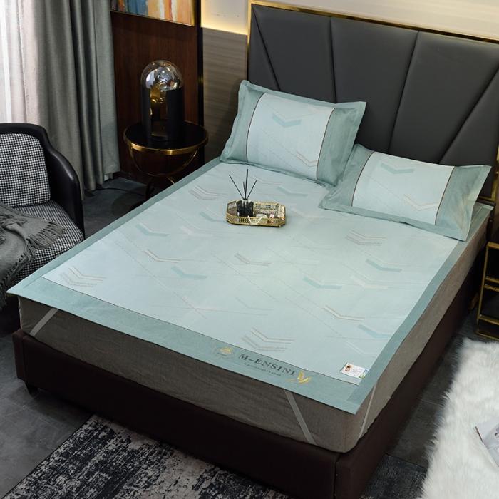 91家纺网 家纺一手货源 找家纺 2023凉席冰丝席夏季家用学生宿舍单人可折叠三件套软席子