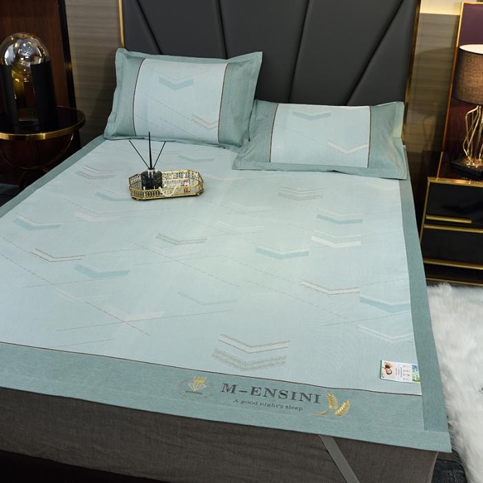 91家纺网 家纺一手货源 找家纺 2023凉席冰丝席夏季家用学生宿舍单人可折叠三件套软席子