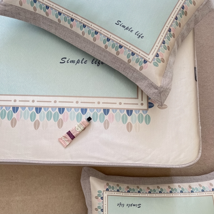 91家纺网 家纺一手货源 找家纺 本希 2022高端数码印花水洗冰丝席床笠款-法式简约 青玉