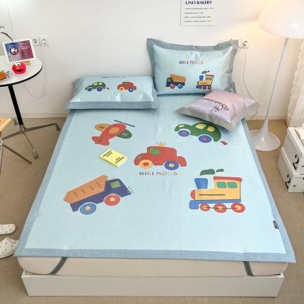 本希 2022新款水洗数码印花卡通简约冰丝席床席款 汽车总动员