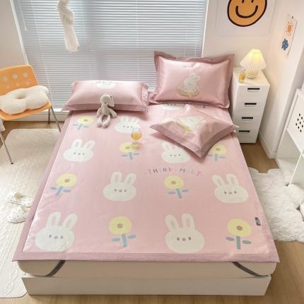 本希 2022新款水洗数码印花卡通简约冰丝席床席款 甜心兔