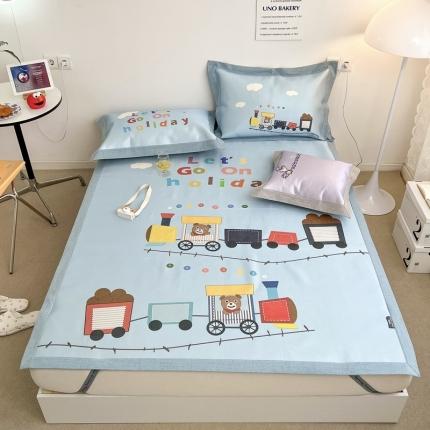 本希 2022新款水洗数码印花卡通简约冰丝席床席款 小熊的假日