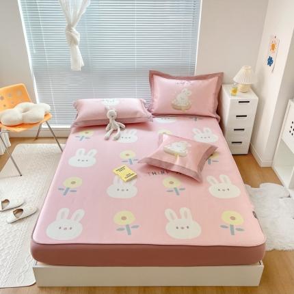 91家纺网 家纺一手货源 找家纺 （总）本希 2022新款水洗数码印花卡通简约冰丝席床笠款