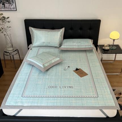 本希 2022新款数码印花水洗冰丝席床席款-小香风轻奢系列 淡雅绿