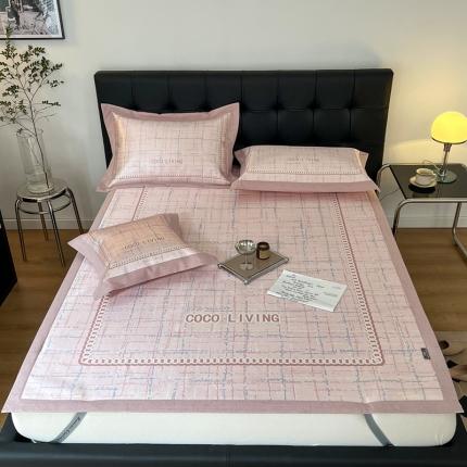 本希 2022新款数码印花水洗冰丝席床席款-小香风轻奢系列 少女粉