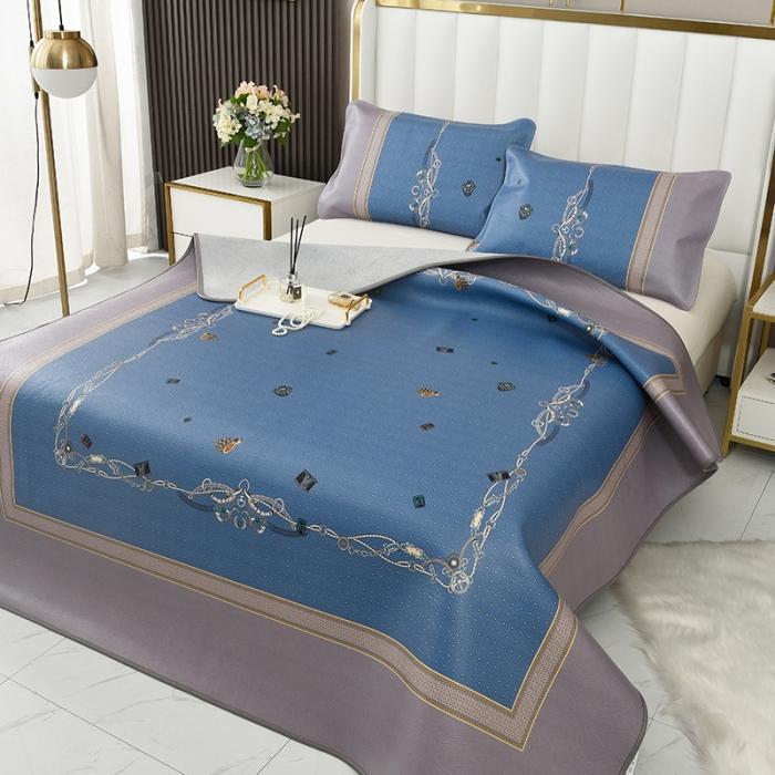 91家纺网 家纺一手货源 找家纺 头层彩绘牛皮席 三件套 水牛皮 牛皮凉席 头层 彩绘凉席