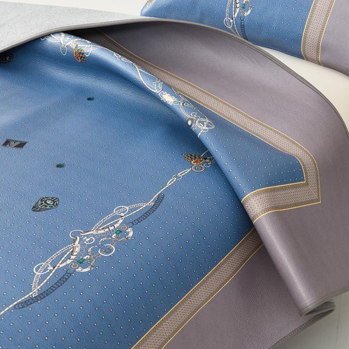 91家纺网 家纺一手货源 找家纺 头层彩绘牛皮席 三件套 水牛皮 牛皮凉席 头层 彩绘凉席