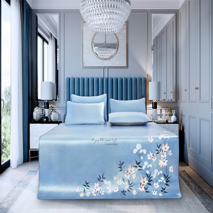 91家纺网 家纺一手货源 找家纺 头层彩绘牛皮席 三件套 水牛皮 牛皮凉席 头层 彩绘凉席