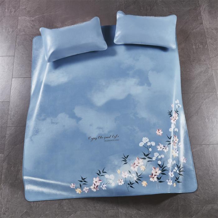 91家纺网 家纺一手货源 找家纺 头层彩绘牛皮席 三件套 水牛皮 牛皮凉席 头层 彩绘凉席